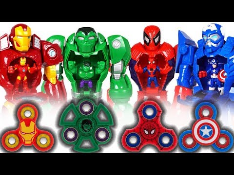 Spiderman & Marvel Avengers Infinity Toys Transform to Giant Size Figures Mech Armor