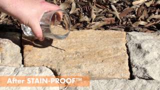 Water-repelling sandstone treated by Dry-Treat's permanent sealer