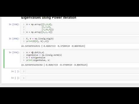 Find Eigenvalue Using Power Iteration In Python