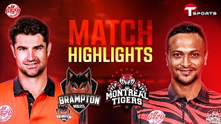 Highlights | Brampton Wolves vs Montreal Tigers  | Global T20 Canada | T Sports