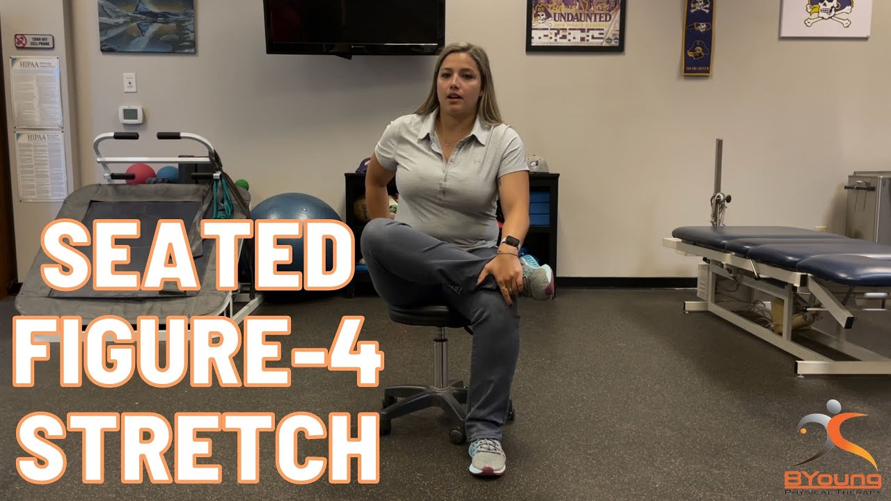 Seated figure 4 stretch Hip ER stretch - YouTube