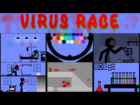 35 Marble Race EP. 28 : Virus Race (in Algodoo) | RED HUY