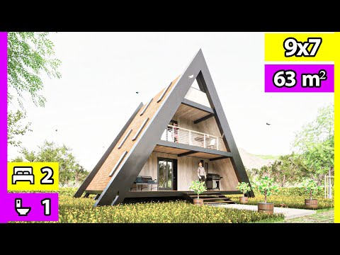 🟢 Diseño de Cabaña ALPINA 9X7 | Cabaña Chalet Suizo de 3 plantas | Alpine House | Cabañas Modernas