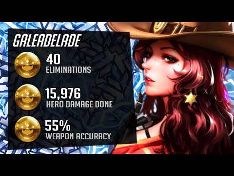 Top 94 McCree Gameplay - Gale! 40 elims! [ Overwatch Season 28 Top 500 ]