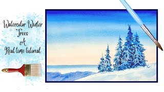 Painting Holidays: Master Watercolor Winter Trees REAL TIME TUTORIAL 🎄