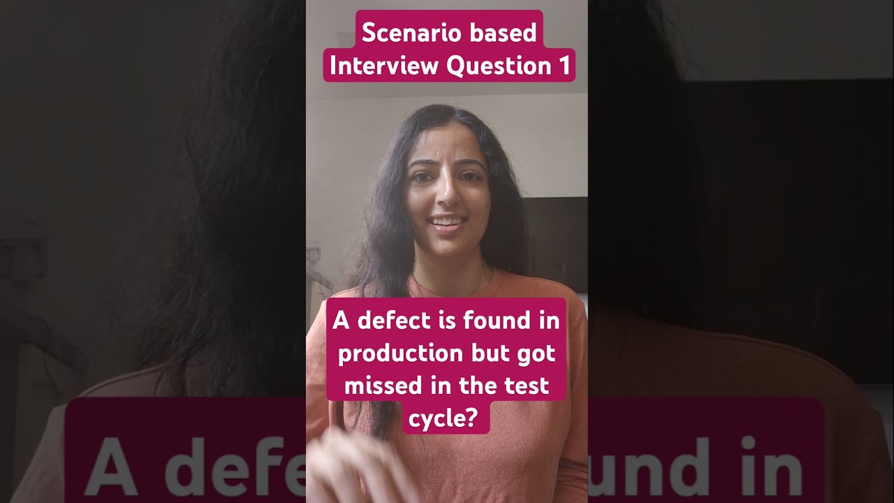 Scenario based interview Q1 #scenariobasedinterviewquestionsandanswers #shortsyoutube #testing