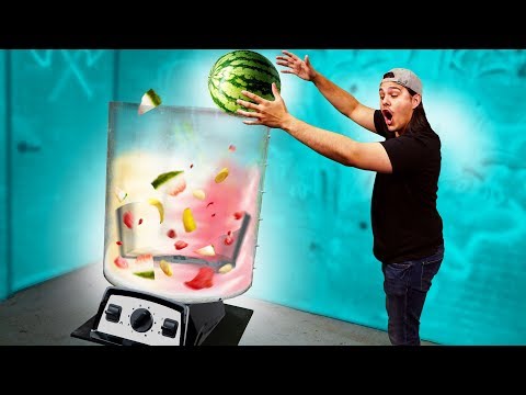 Throwing Things Into A GIANT Blender!!