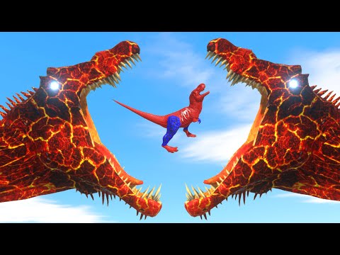 Lava T Rex vs Spinosaurus Dinosaur Battle - King Of Monsters