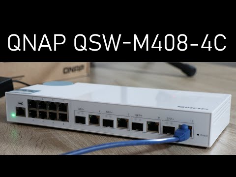 Šakotuvas QNAP QSW-M408-4C tinklo komutatorius Valdomas L2 Gigabit Ethernet (10/100/1000) Balta video