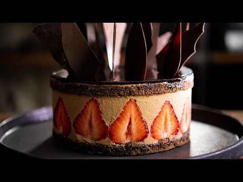 Chocolate Fraisier cake