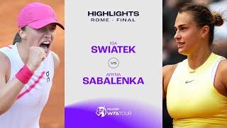 Теннис Iga Swiatek vs. Aryna Sabalenka | 2024 Rome Final | WTA Match Highlights