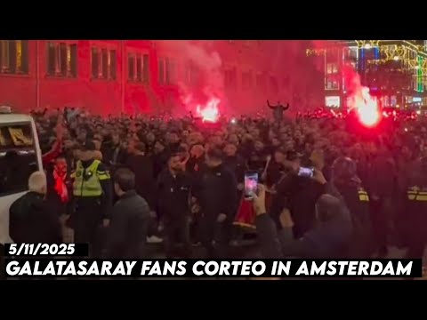 GALATASARAY FANS CORTEO IN AMSTERDAM || Ajax Amsterdam vs Galatasaray 05/11/2025