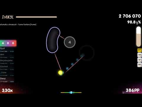 DanyL | mafumafu x Amatsuki - Yume Fanfare [Yume] +HDDT 98.91% | Snipe RyuK {#1 580pp FC} - osu!