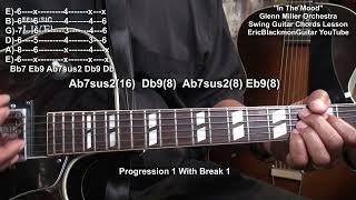 How To Play IN THE MOOD Glenn Miller Big Band Swing Guitar Chords Lesson - @EricBlackmonGuitar