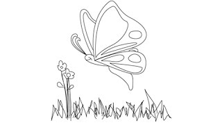 How to draw a Butterfly - Easy step-by-step drawing lessons for kids
