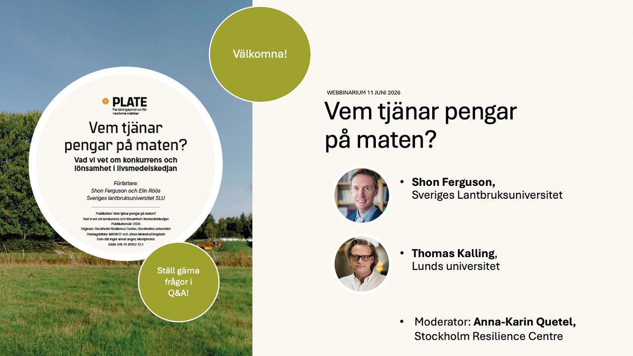 🍽️ PLATE-webbinarium: Vem tjänar pengar på maten?