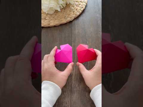 Quick & Easy 3D Paper Heart - ORIGAMI [Slower version linked] #paperheart #easypapercraft #origami
