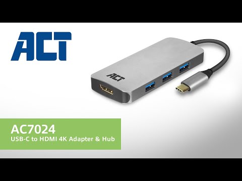 ACT USB-C multiport adapter, HDMI, USB hub, PD pass-through