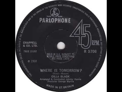 UK New Entry 1968 (130) Cilla Black - Where Is Tomorrow?