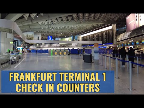 Visite as áreas de check-in do Terminal do Aeroporto de Frankfurt (FRA) 1º de abril de 2023 4K
