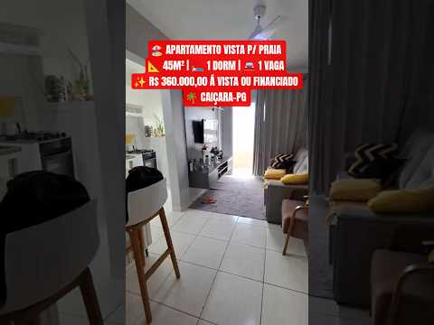 Apartamento Vista para a Praia à Venda com 45m² no Caiçara Praia Grande, SP, 100m da praia!