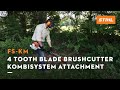 FS-KM Brushcutter with 4 Tooth Grass Blade Video