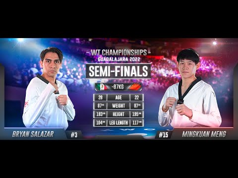 127 M-87kg SF SALAZAR Bryan MEX 🔵 vs 🔴 MENG Mingkuan CHN I Guadalajara 2022 WT Championships