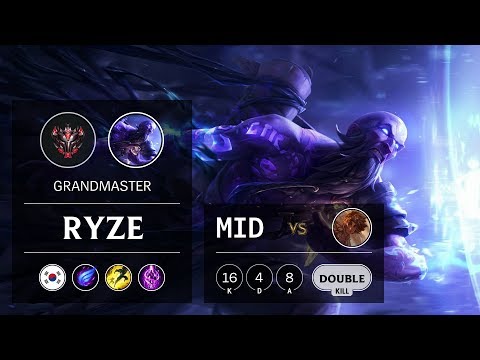Ryze Mid vs Taliyah - KR Grandmaster Patch 9.8