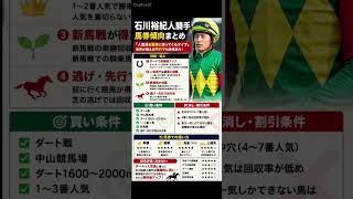 石川裕紀人騎手　データ分析　馬券傾向　#競馬予想 #中央競馬予想 #競馬 #競馬 #horse #騎手