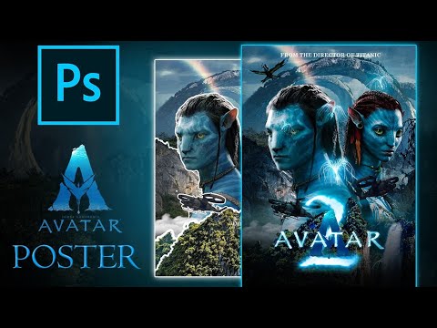 Making an epic poster of The Avatar 2 in Photoshop .