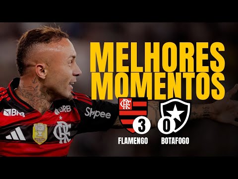 FLAMENGO 3x0 Botafogo | MELHORES MOMENTOS E GOLS | Brasileirão 2025