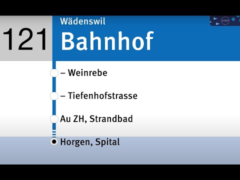 SZU Ansagen » 121 Wädenswil, Bahnhof — Horgen, Spital | Zimmerbergbus | SLBahnen