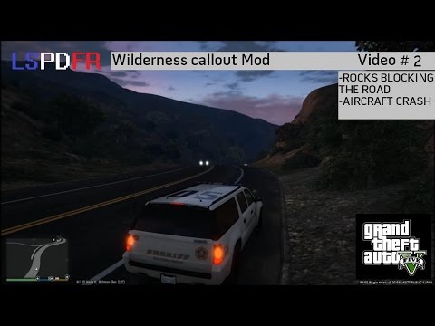 LSPDFR - GTA V - Aircraft Crash and Rocks Blocking the Road