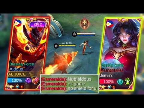 ALDOUS VS TOP GLOBAL ESMERALDA TRASHTALKER | WHO WILL WIN? | TOP GLOBAL ALDOUS GAMEPLAY