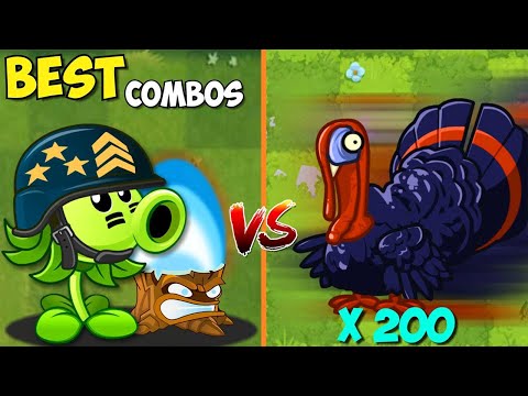 PvZ 2 Challenge - Random Combos Plants Normal Vs 200 Turkey Zombie - Who Will Win?