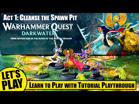 How to Play WARHAMMER QUEST DARKWATER with a Solo Tutorial Playthrough starting Act I.