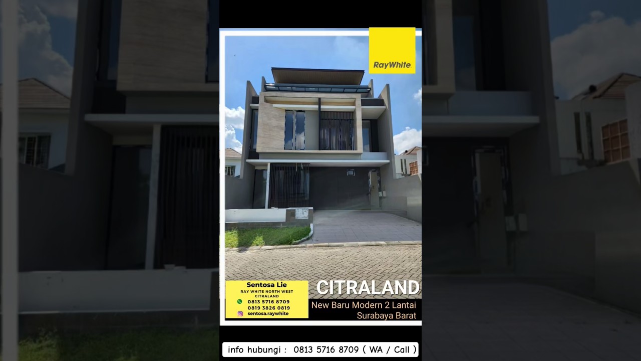 For Sale: New House at Crystal Golf, Citraland West Surabaya - New Modern 2.5 Floors Plus Rooftop Area Near Gwalk, Ciputra School, UC, Hokky Buah
