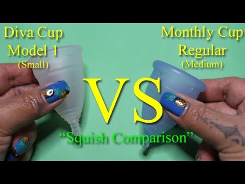 Diva Cup Model 1 vs Monthly Cup REG Menstrual Cup Squish