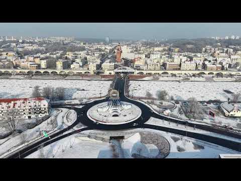 Gorzów Wielkopolski i zamrożone piękno rzeki Warta. Lubuskie piękno uchwycone dronem