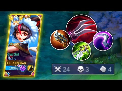 RUBY 24 KILLS! LIFESTEAL + BURST DAMAGE BUILD!🔥RUBY BEST BUILD 2023