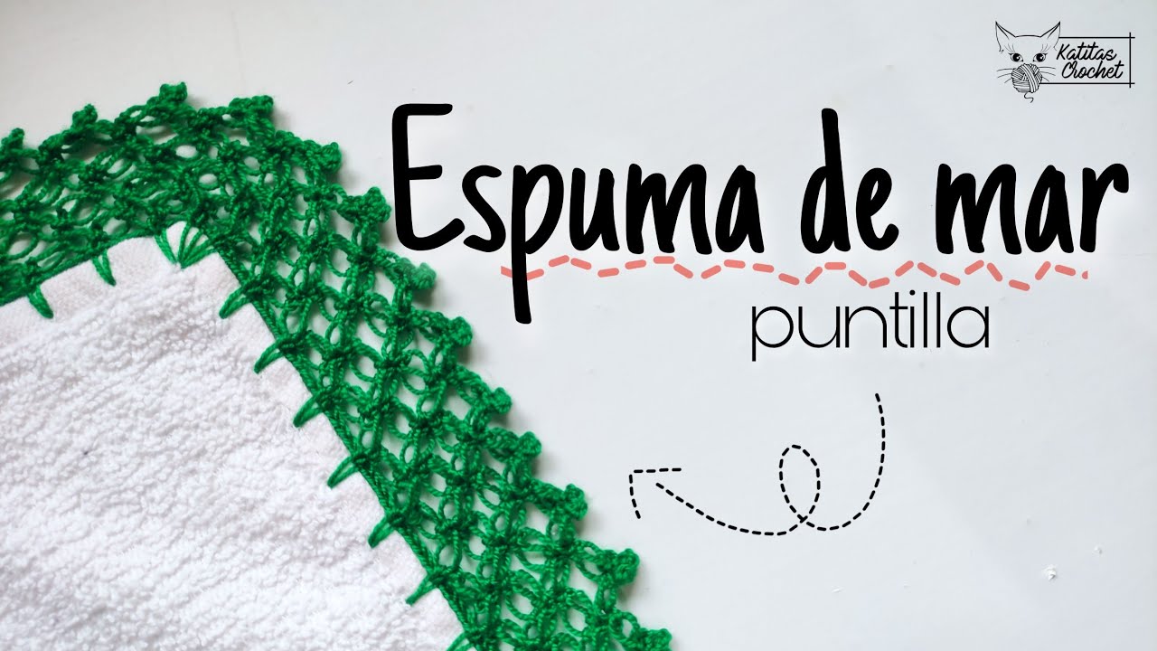 FÁCIL y RÁPIDA puntilla para toallas de mano 🧶 | HERMOSA para emprender | Puntada Espuma de Mar