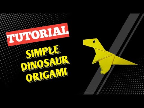 SUPER EASY TUTORIAL!!!! How to make origami little dinosaur step by step