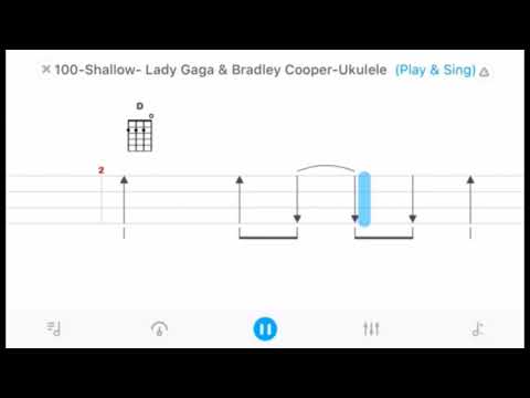 Shallow - Lady Gaga/Bradley Cooper-Ukulele Play-And-Sing Tutorial(Uke Play Along Chords and Lyrics)