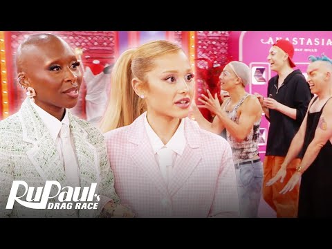 Wicked's Cynthia Erivo & Ariana Grande Stop By The Werk Room 💚💖 | RuPaul's Drag Race