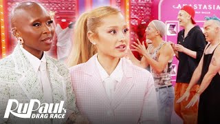Wicked's Cynthia Erivo & Ariana Grande Stop By The Werk Room 💚💖 | RuPaul's Drag Race