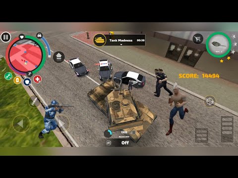 Rope Hero Vice Town | I DESTROYED THE CITY IN TANK MADNESS  | Android GamePlay