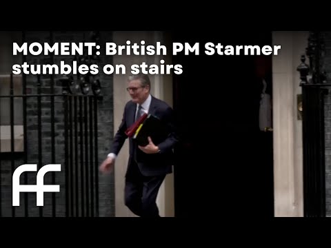 MOMENT: British PM Starmer stumbles on stairs | Factual Flow
