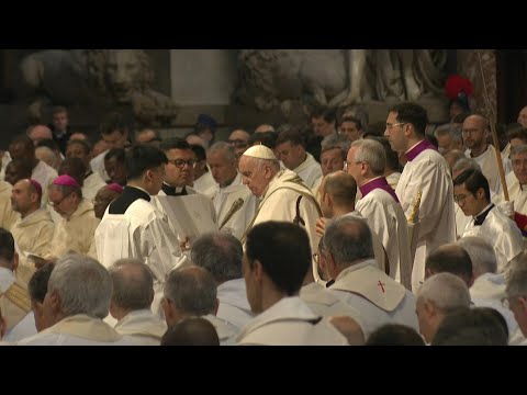 Pope Francis leads Chrism Mass in St. Peter's Basilica | AFP