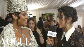 Rihanna on Her Divine Dress and Co-Hosting With Anna Wintour | Met Gala 2018 With Liza Koshy
