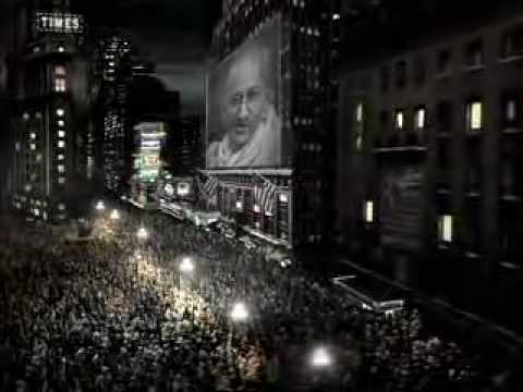 Still frame from Gandhi (Telecom Italia, 2004)